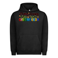 Pigment Black merry happy chrismukkah with olive branch Urban Hoodie - FaDigitalArtStudio
