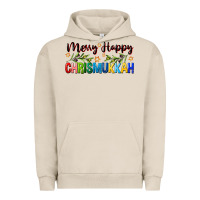 Pigment French Oak merry happy chrismukkah with olive branch Urban Hoodie - FaDigitalArtStudio
