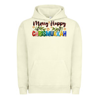 Pigment Pistachio merry happy chrismukkah with olive branch Urban Hoodie - FaDigitalArtStudio