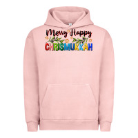 Pigment Salmon merry happy chrismukkah with olive branch Urban Hoodie - FaDigitalArtStudio