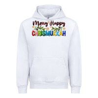 White merry happy chrismukkah with olive branch Urban Hoodie - FaDigitalArtStudio