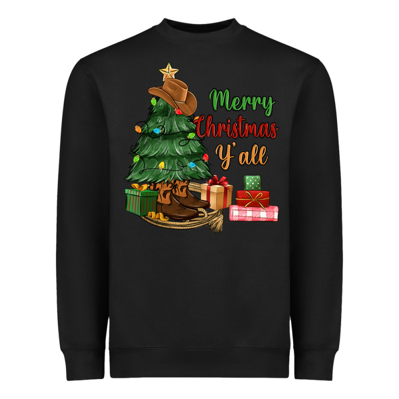 Merry Christmas Y'all Heavyweight Sweatshirt by MaliasSmallBusiness | Teevron