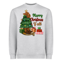 Heather Grey merry christmas y'all Heavyweight Sweatshirt - MaliasSmallBusiness
