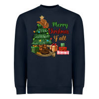 Navy merry christmas y'all Heavyweight Sweatshirt - MaliasSmallBusiness