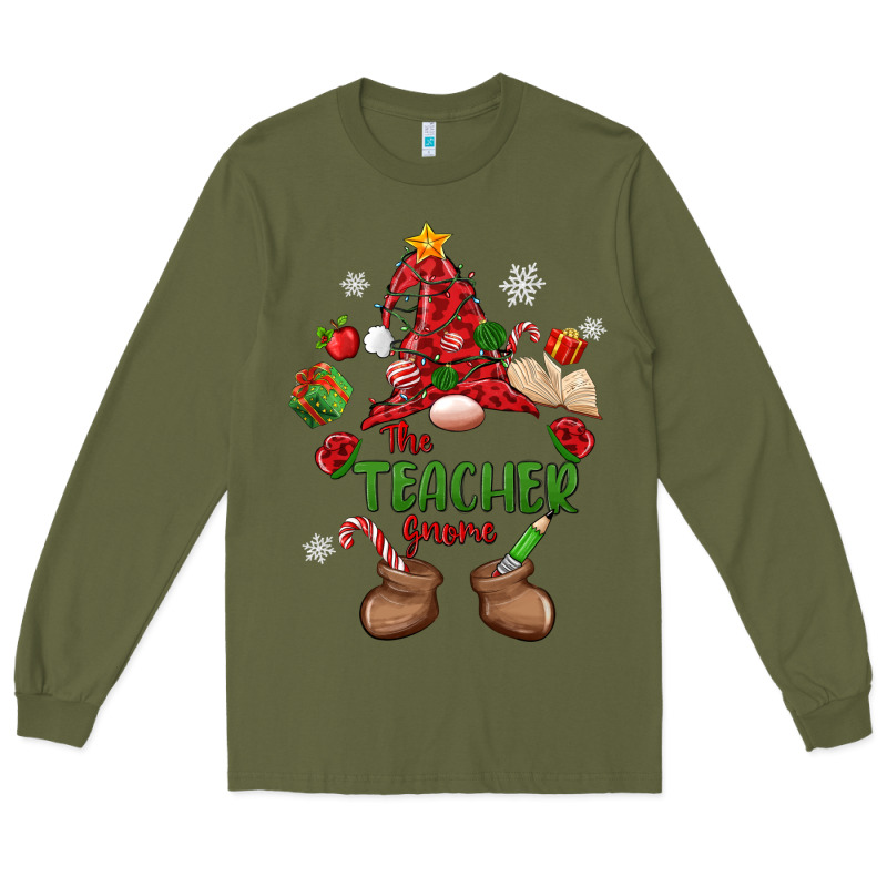 The Teacher Gnome Christmas Long Sleeve Tee by MaliasSmallBusiness | Teevron