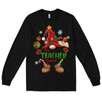 Black the teacher gnome christmas Long Sleeve Tee - MaliasSmallBusiness