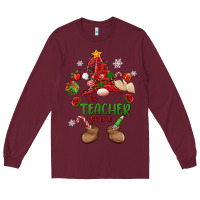 Burgundy the teacher gnome christmas Long Sleeve Tee - MaliasSmallBusiness