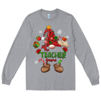 Heather Grey the teacher gnome christmas Long Sleeve Tee - MaliasSmallBusiness
