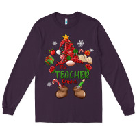 Plum the teacher gnome christmas Long Sleeve Tee - MaliasSmallBusiness