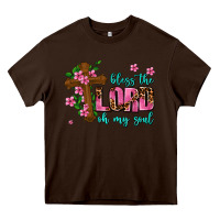 Chocolate Brown bless the lord oh my soul Heavy Core Tee - AdoDesignShop