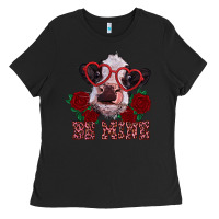 Black be mine valentine's day calf Ladies Tee - RanaPortraitStore