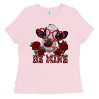 Bubblegum Pink be mine valentine's day calf Ladies Tee - RanaPortraitStore