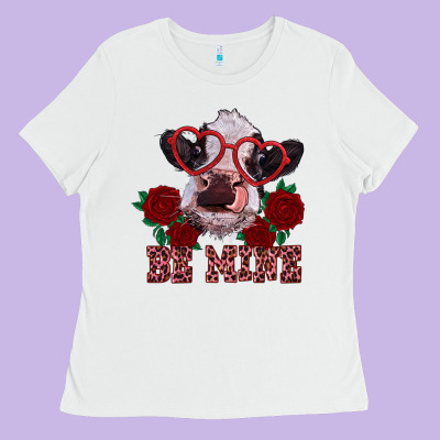 Be Mine Valentine's Day Calf Ladies Tee Designed By Ranaportraitstore