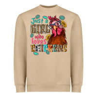 Mushroom just a girl who loves chickens Heavyweight Sweatshirt - NancyCooperArtShop