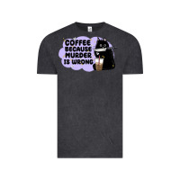 Vintage Black coffee because murder is wrong Vintage Tee - MaliasSmallBusiness