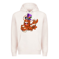 Pale Pink mardi gras crawfish Premium Hoodie - CowGirlArtShop