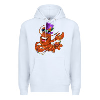 White mardi gras crawfish Premium Hoodie - CowGirlArtShop