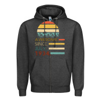 Charcoal Heather Awesome Since JULY 1934 Zipper Hoodie - Bettercallsaul