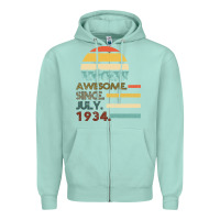 Seafoam Awesome Since JULY 1934 Zipper Hoodie - Bettercallsaul