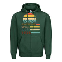 Sports Green Awesome Since JULY 1934 Zipper Hoodie - Bettercallsaul