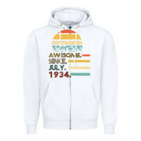 White Awesome Since JULY 1934 Zipper Hoodie - Bettercallsaul
