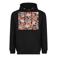 Black skulls and flowers Heavyweight Hoodie - TumblerDesignByShophia