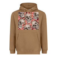 Toasted Coconut skulls and flowers Heavyweight Hoodie - TumblerDesignByShophia