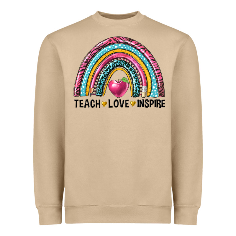 Rainbow Teach Love Inspire Heavyweight Sweatshirt by NancyCooperArtShop | Teevron