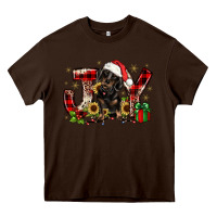Chocolate Brown christmas joy dachshund Heavy Core Tee - JahusDesignShop