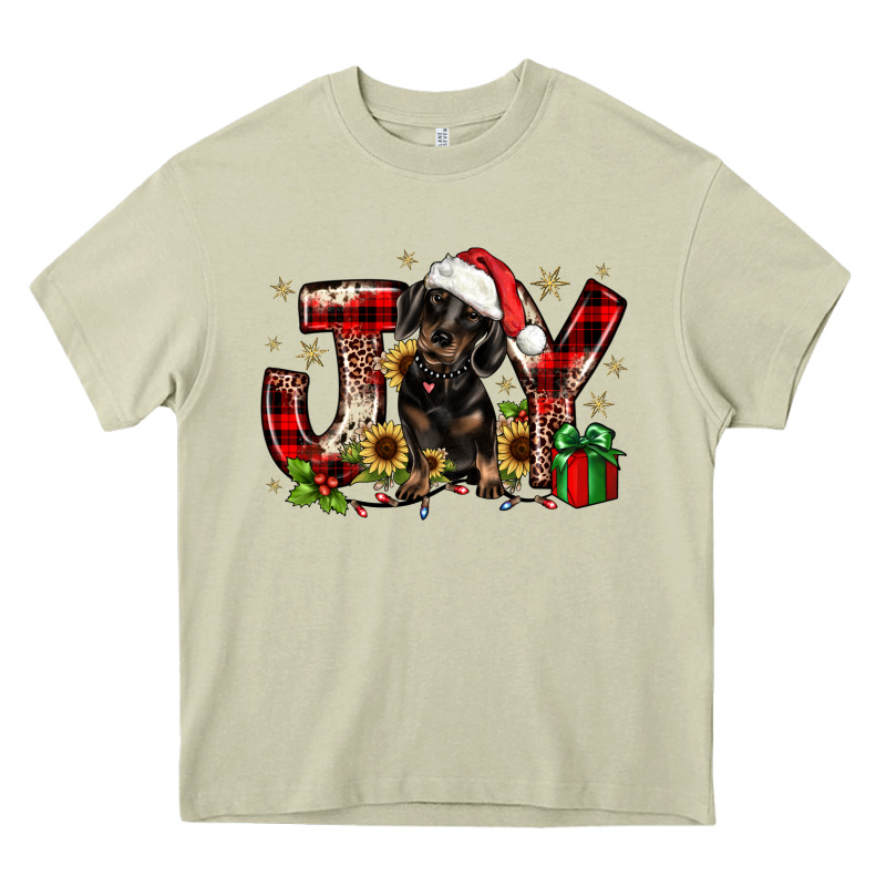 Christmas Joy Dachshund Heavy Core Tee by JahusDesignShop | Teevron