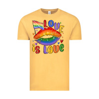 Vintage Mustard love is love lips Vintage Tee - MaliasSmallBusiness
