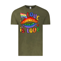 Vintage Olive love is love lips Vintage Tee - MaliasSmallBusiness