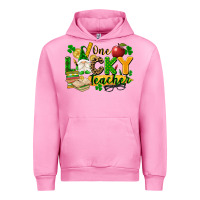 Fuchsia Pink one lucky teacher Urban Hoodie - FaDigitalArtStudio