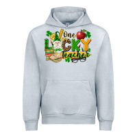 Heather Grey one lucky teacher Urban Hoodie - FaDigitalArtStudio