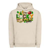 Pigment French Oak one lucky teacher Urban Hoodie - FaDigitalArtStudio