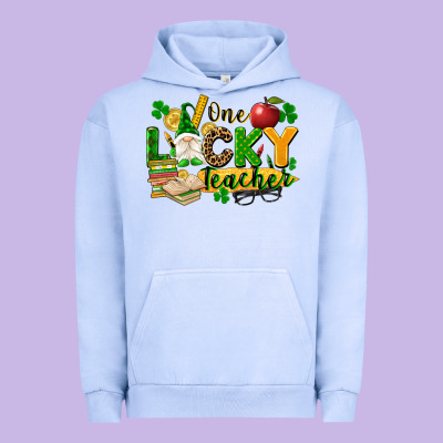 One Lucky Teacher Urban Hoodie Designed By Fadigitalartstudio