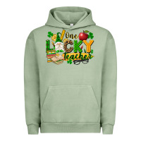 Pigment Oil Green one lucky teacher Urban Hoodie - FaDigitalArtStudio