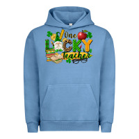 Pigment Pebble Blue one lucky teacher Urban Hoodie - FaDigitalArtStudio