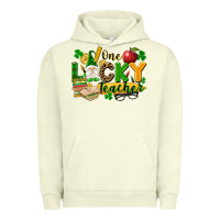 Pigment Pistachio one lucky teacher Urban Hoodie - FaDigitalArtStudio