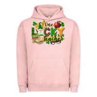 Pigment Salmon one lucky teacher Urban Hoodie - FaDigitalArtStudio