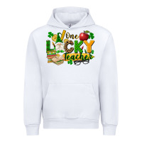 White one lucky teacher Urban Hoodie - FaDigitalArtStudio