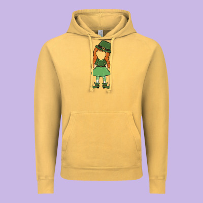 Leprechaun Girl Faceless Vintage Hoodie Designed By Maliassmallbusiness