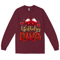 Burgundy birthday diva Long Sleeve Tee - MaliasSmallBusiness
