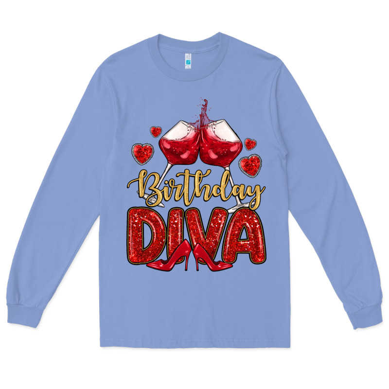 Birthday Diva Long Sleeve Tee by MaliasSmallBusiness | Teevron
