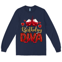 Navy birthday diva Long Sleeve Tee - MaliasSmallBusiness