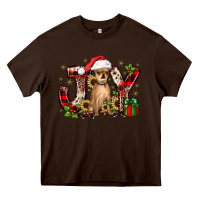 Chocolate Brown Christmas joy chihuahua Heavy Core Tee - JahusDesignShop