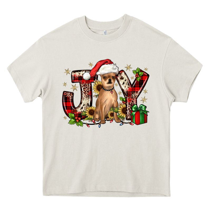 Christmas Joy Chihuahua Heavy Core Tee by JahusDesignShop | Teevron