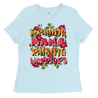 Baby Blue praying mama raising warriors Ladies Tee - JahusDesignShop