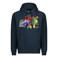 Navy mardi gras gnome on the truck Premium Hoodie - CowGirlArtShop