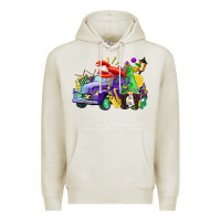 Oatmeal Heather mardi gras gnome on the truck Premium Hoodie - CowGirlArtShop